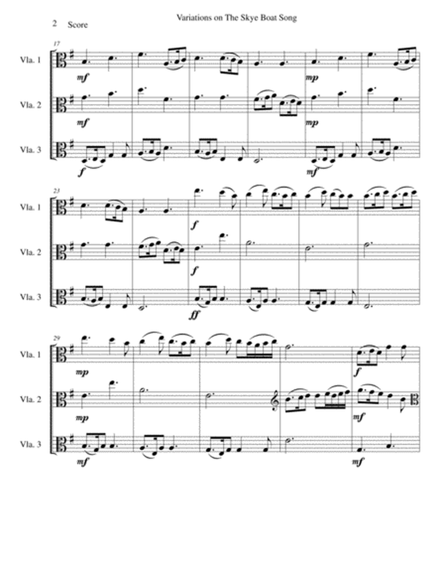 Variations on The Skye Boat Song (Speed bonnie boat) for viola trio image number null