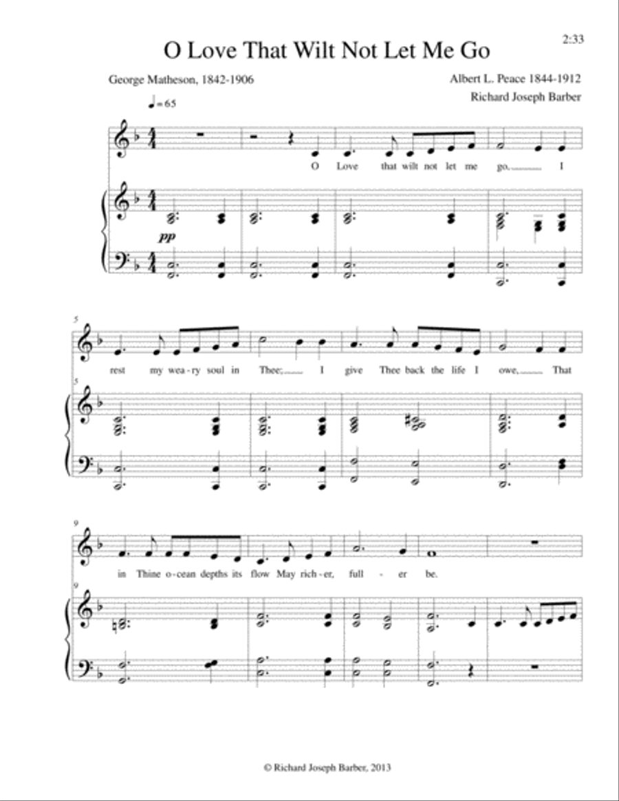 O Love That Wilt Not Let Me Go Voice Solo scores gallery preview page 1
