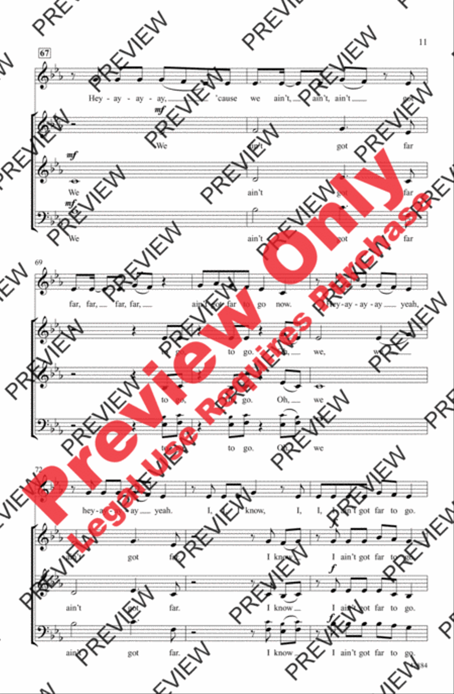 Ain't Got Far to Go 3-Part scores gallery preview page 11