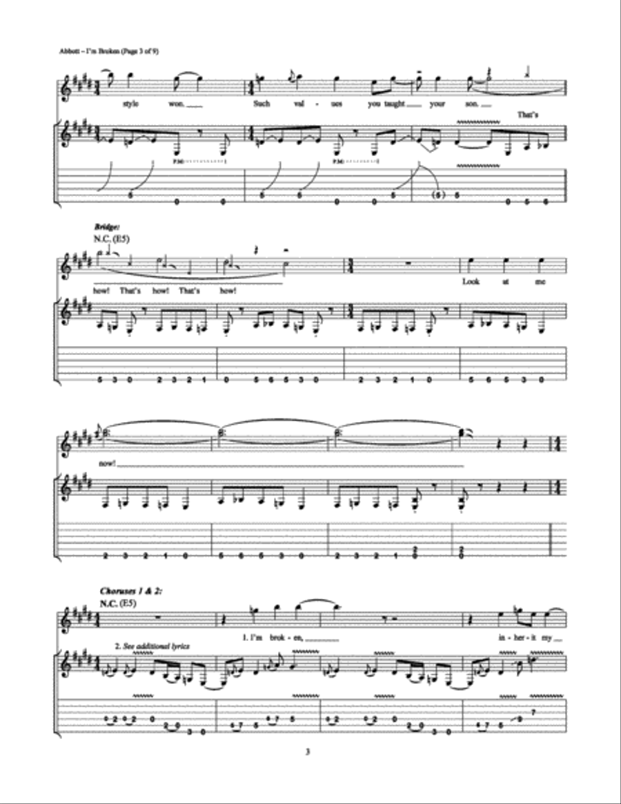 I'm Broken Electric Guitar scores gallery preview page 3