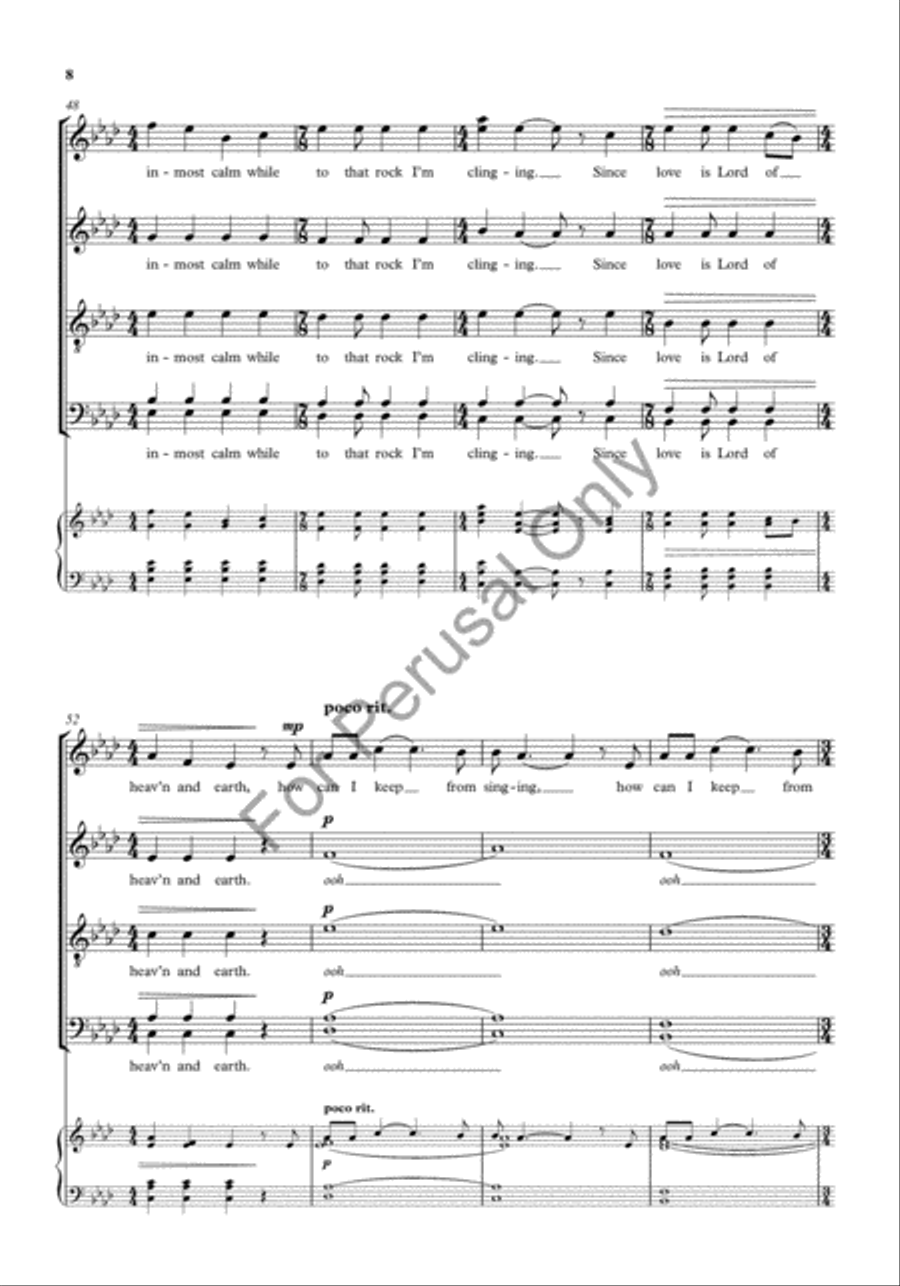 How can I keep from singing? 4-Part scores gallery preview page 8