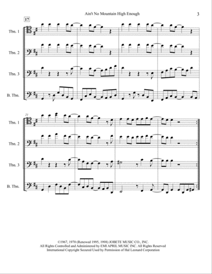 Ain't No Mountain High Enough Brass Ensemble scores gallery preview page 4