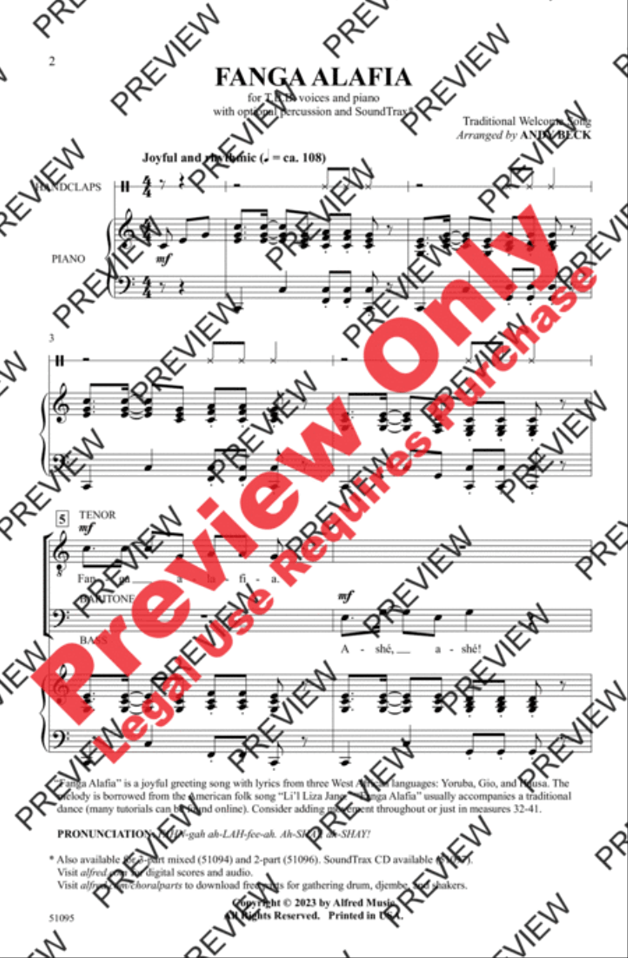 Fanga Alafia Men's Choir scores gallery preview page 2