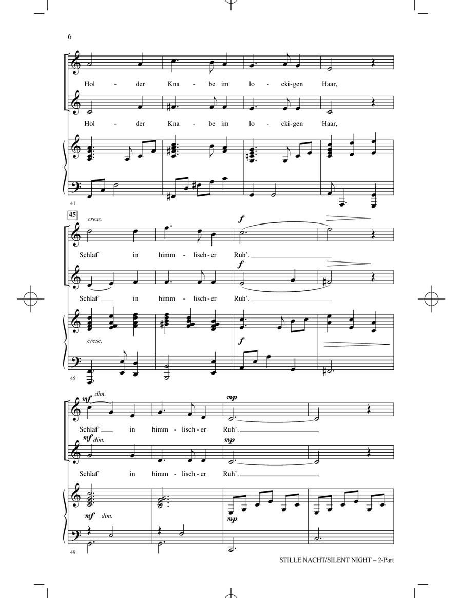 Stille Nacht/Silent Night (With American Sign Language) (arr. Greg Gilpin) 2-Part scores gallery preview page 4