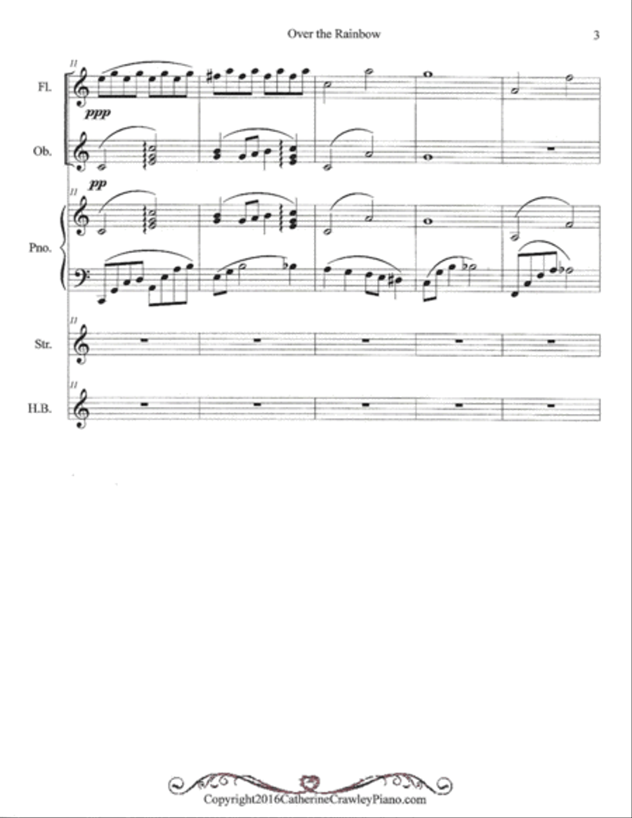 Over The Rainbow (from The Wizard Of Oz) Handbell Choir scores gallery preview page 3