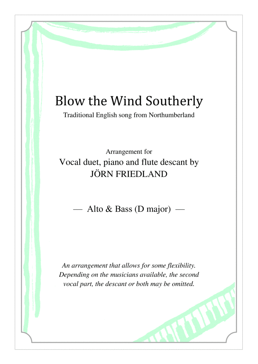 Blow the Wind Southerly Piano scores gallery preview page 1
