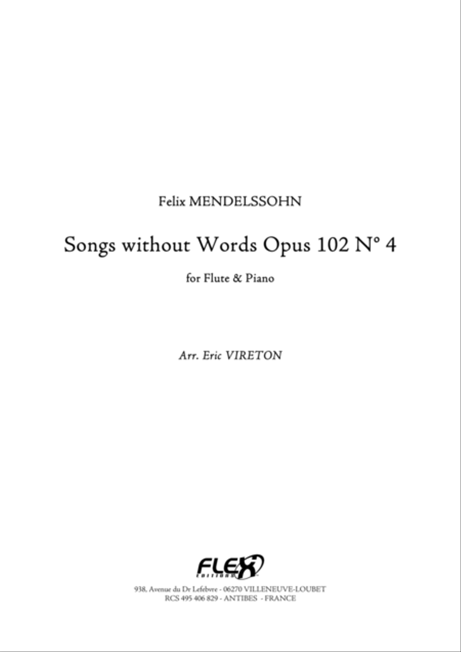 Songs without Words Opus 102 No. 4 Flute Solo scores gallery preview page 1