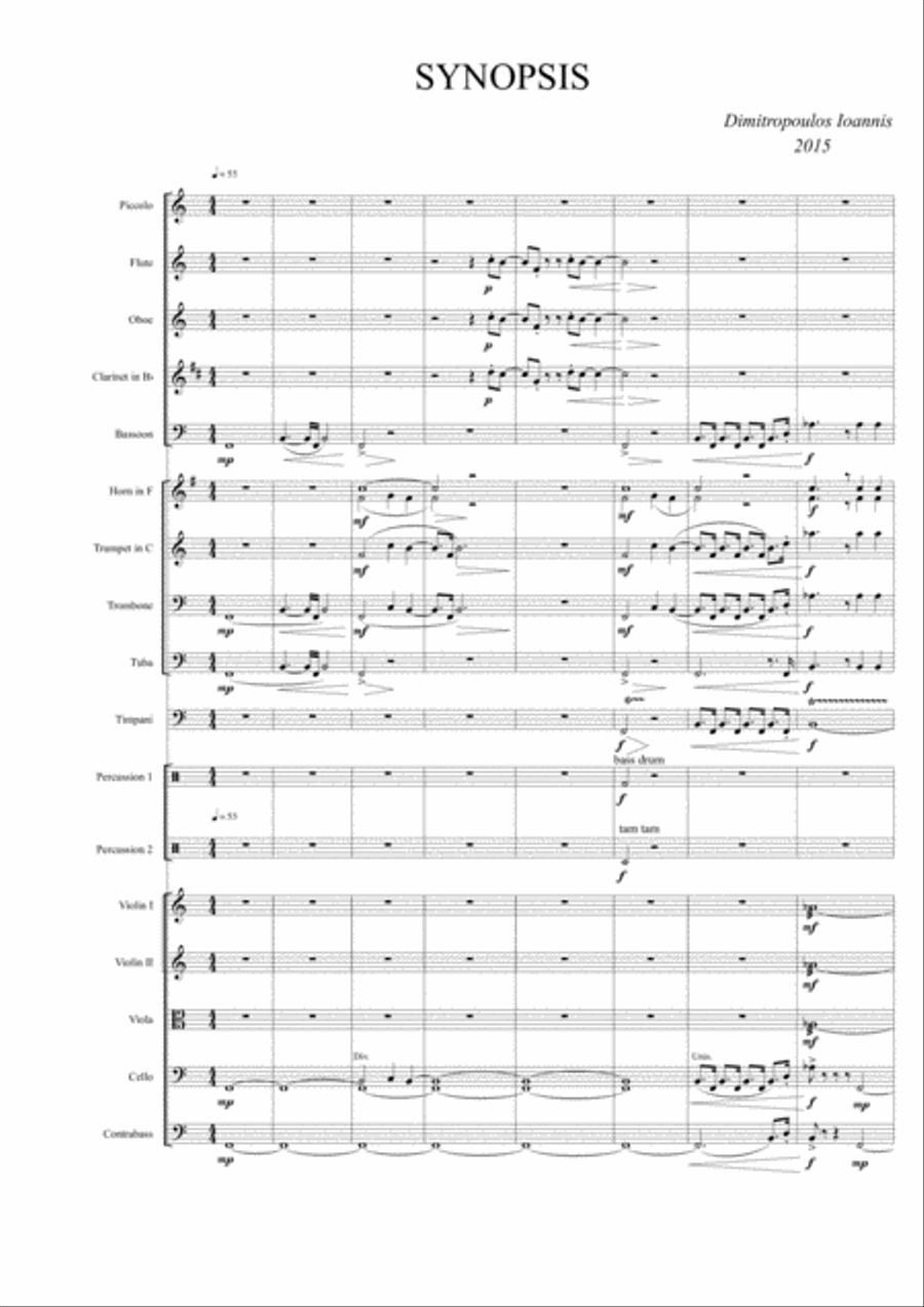 SYNOPSIS-full orchestra Full Orchestra scores gallery preview page 1