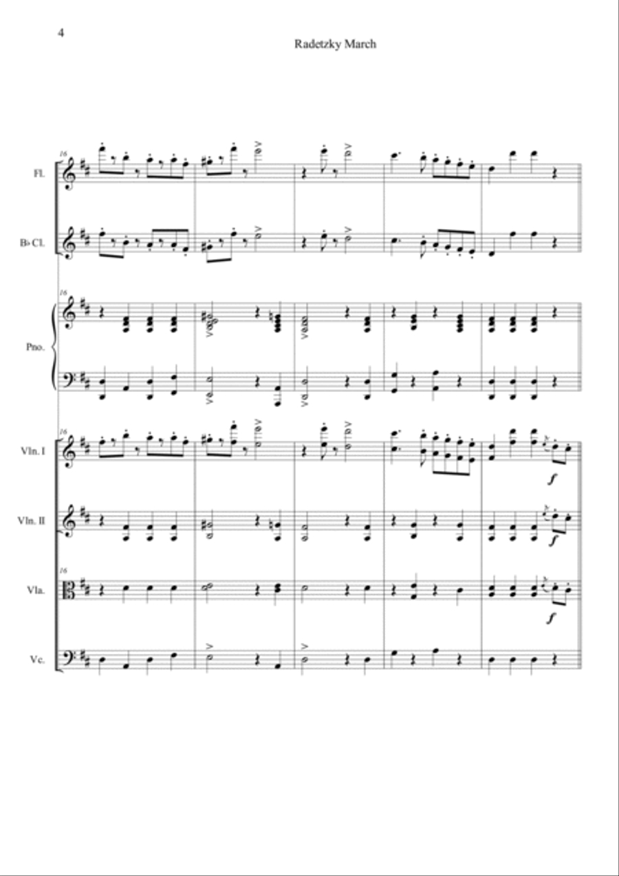 Radetzky Marsch Orchestra scores gallery preview page 4