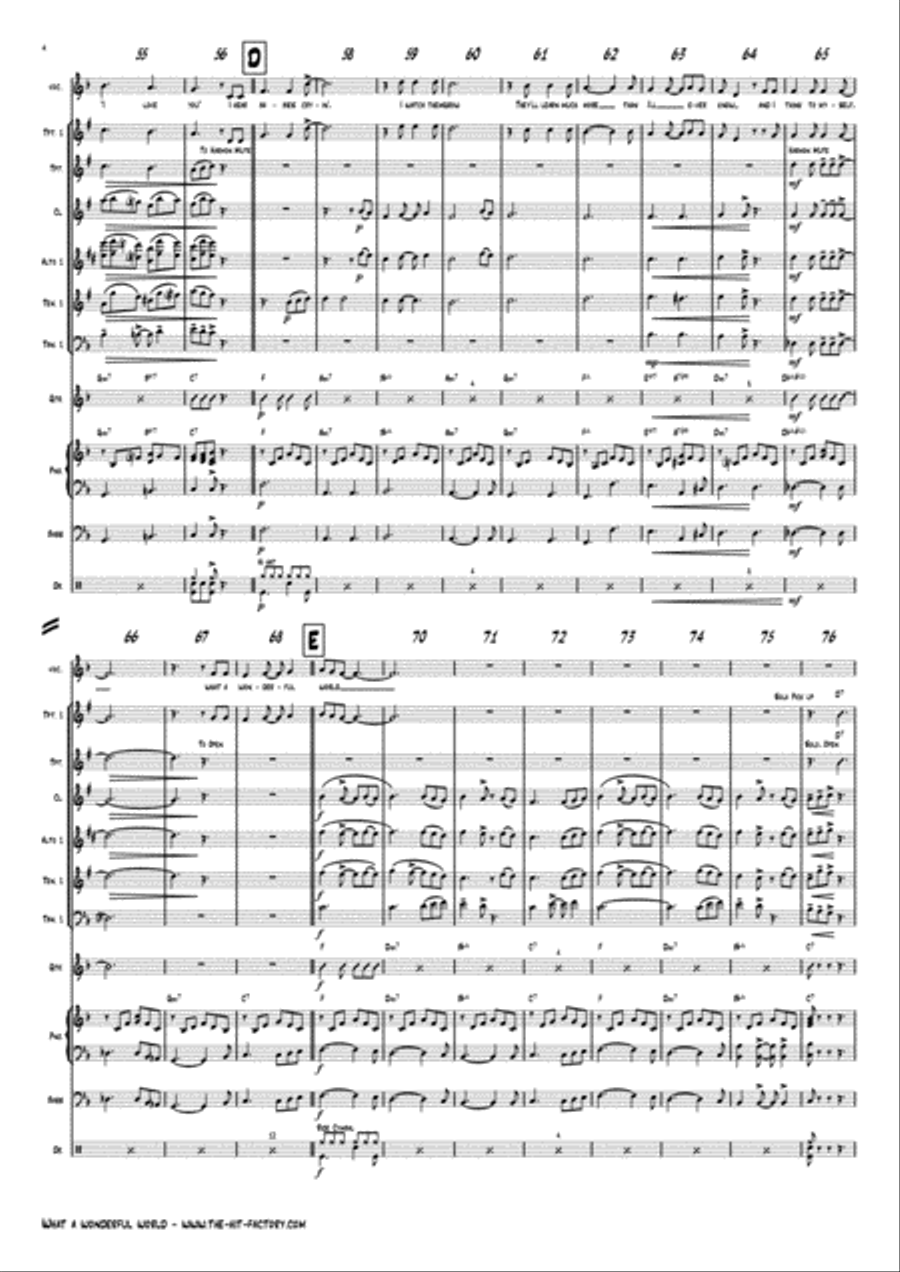 What A Wonderful World Jazz Ensemble scores gallery preview page 4