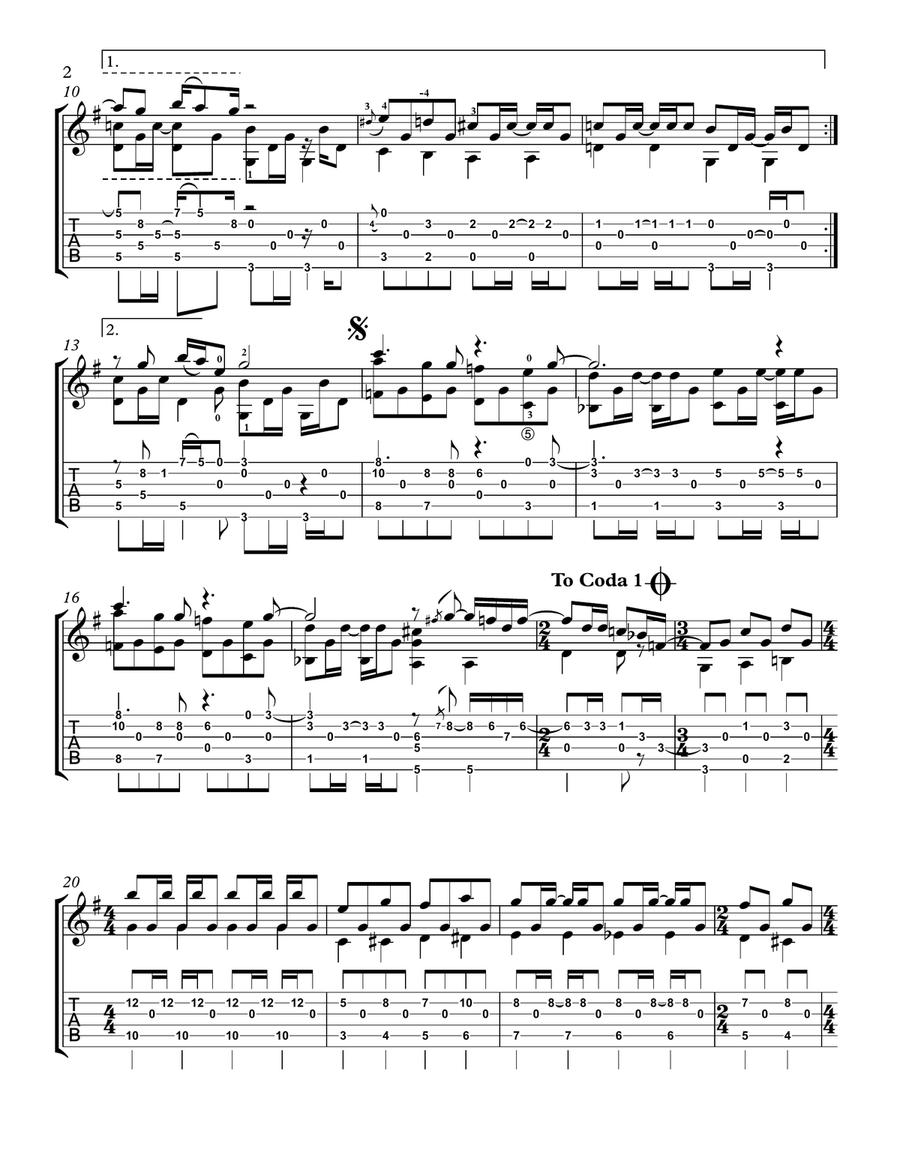Blackbird Guitar Tablature scores gallery preview page 2