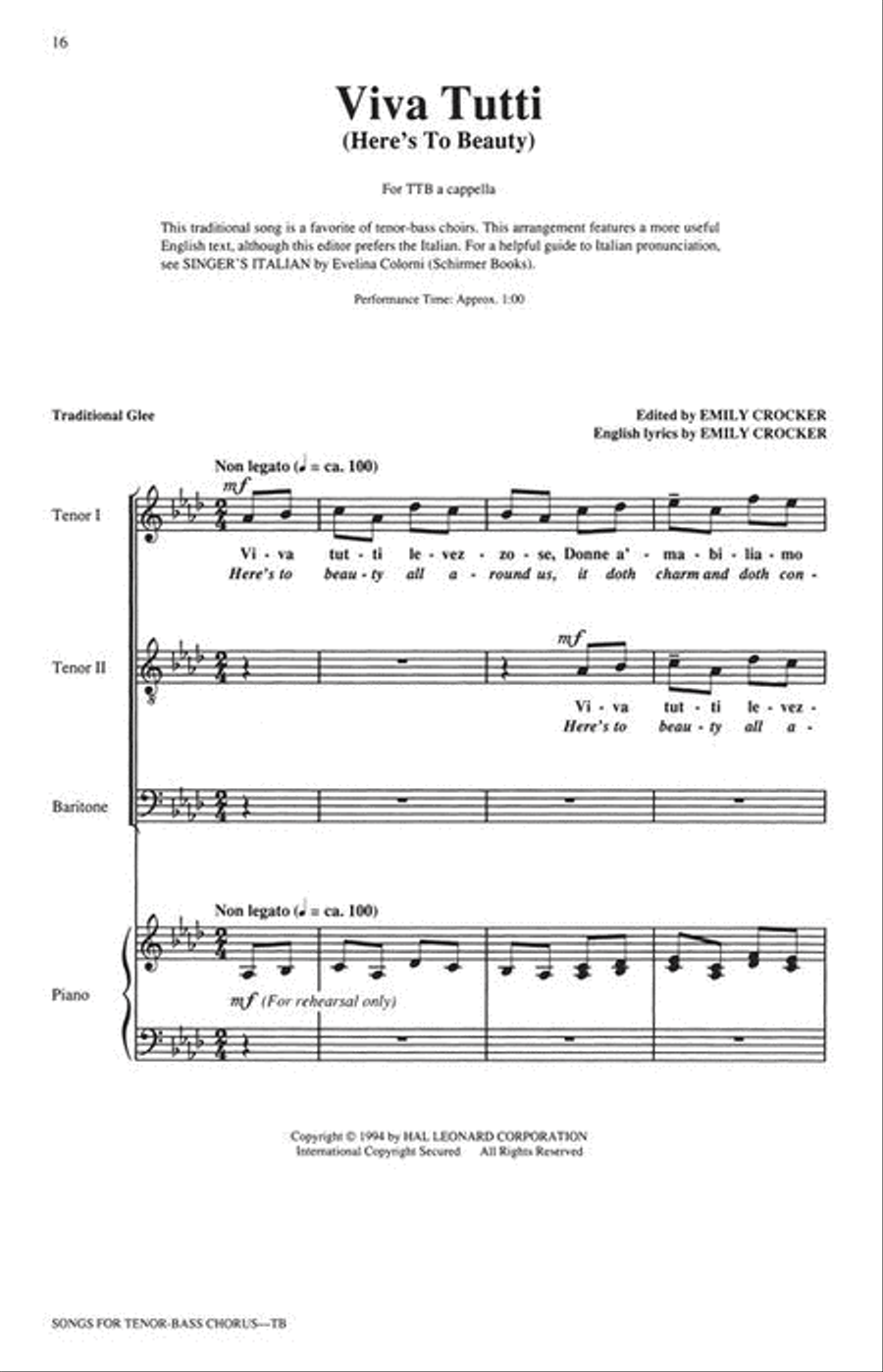 Songs for Tenor-Bass Chorus (Collection) TTB scores gallery preview page 7