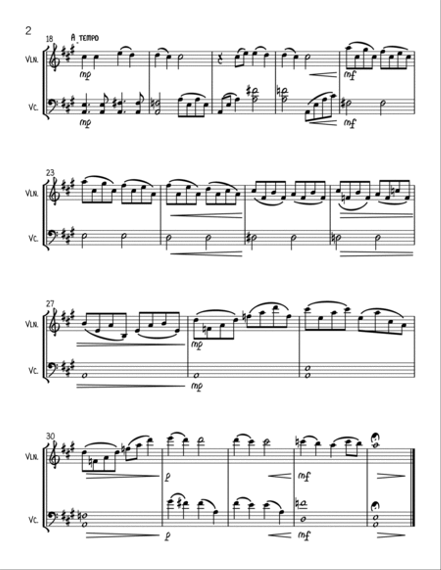 Glasgow Love Theme String Duet scores gallery preview page 2