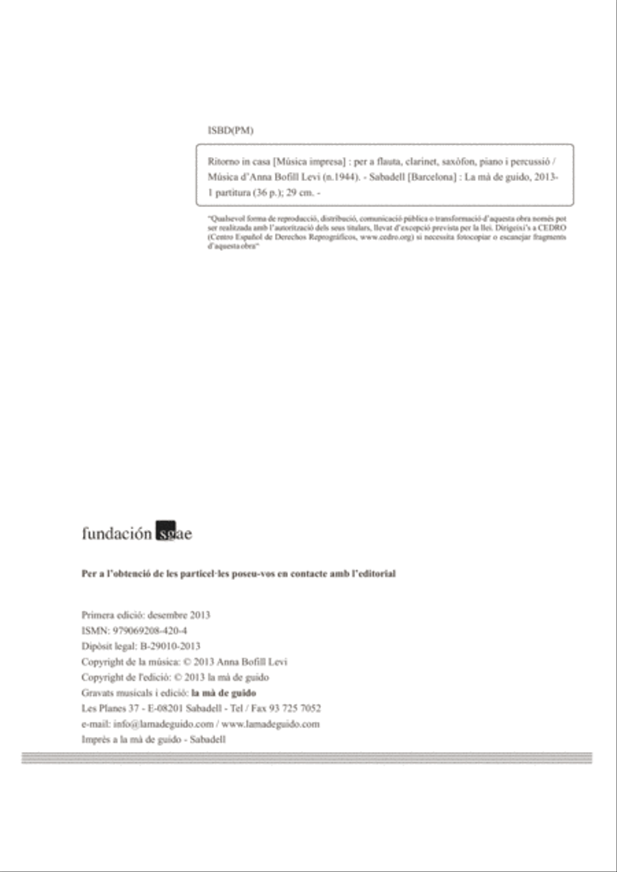Ritorno in casa Small Ensemble scores gallery preview page 2