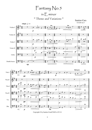 Fantasy no.5 in E minor - CS 265 forString orchestra