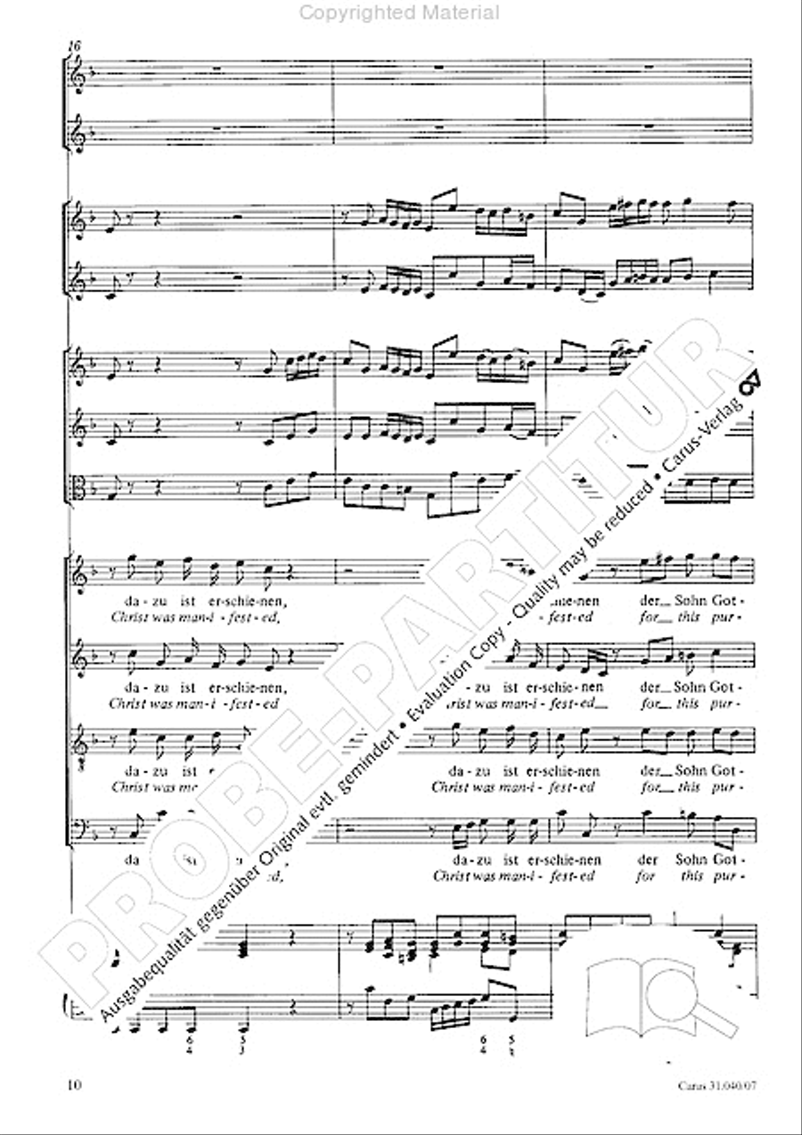 Christ was manifested for this purpose (Dazu ist erschienen der Sohn Gottes) ATB scores gallery preview page 12