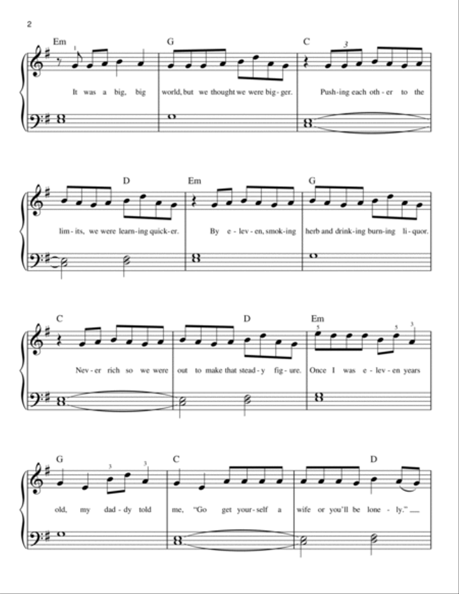 7 Years Easy Piano scores gallery preview page 2