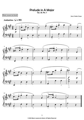 Prelude in A Major (EASY PIANO) Op. 28, No. 7 [Frédéric Chopin]