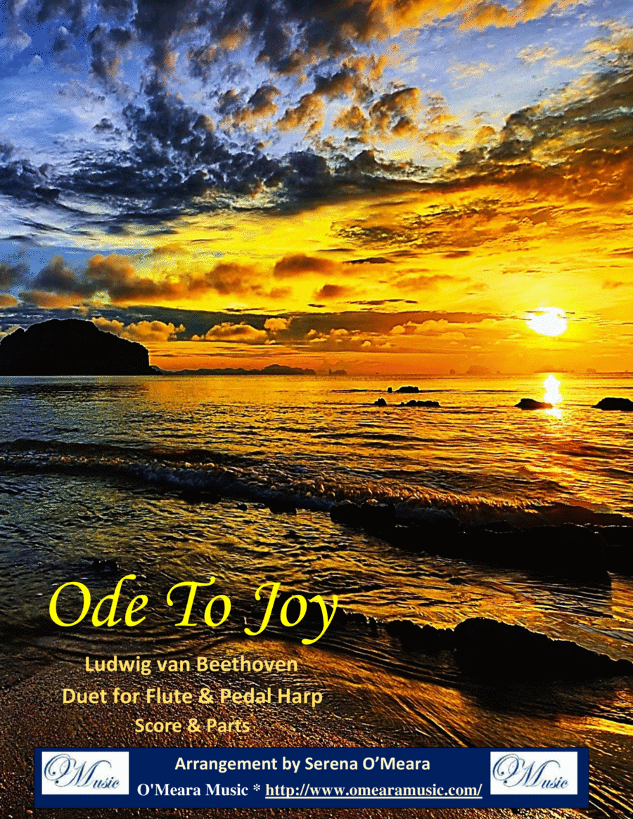 Ode to Joy, Duet for Flute & Pedal Harp Flute scores gallery preview page 1