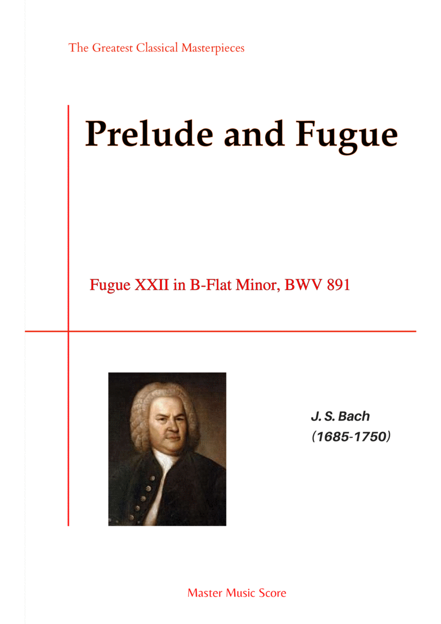 Bach-Fugue XXII in B-Flat Minor, BWV 891 Piano Solo scores gallery preview page 1