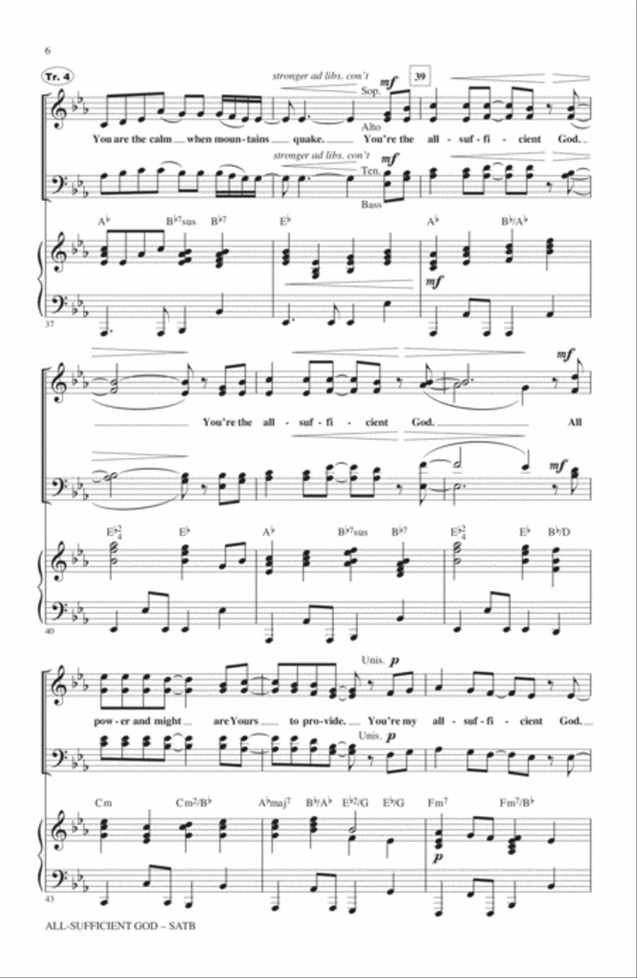 All-Sufficient God 4-Part scores gallery preview page 5