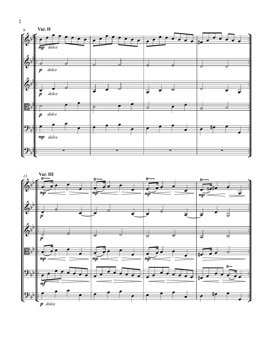Passacaglia in G minor, arranged for string sextet (3,1,1,1) or string orchestra String Orchestra scores gallery preview page 2