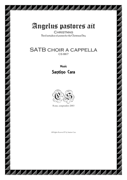 Angelus pastores ait - Christmas for SATB a cappella image number null