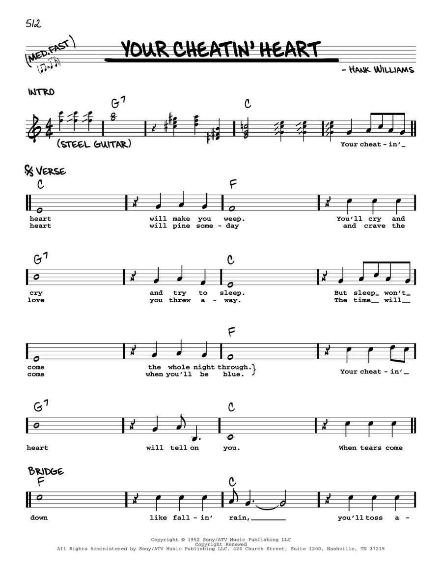 Your Cheatin' Heart Voice scores gallery preview page 1