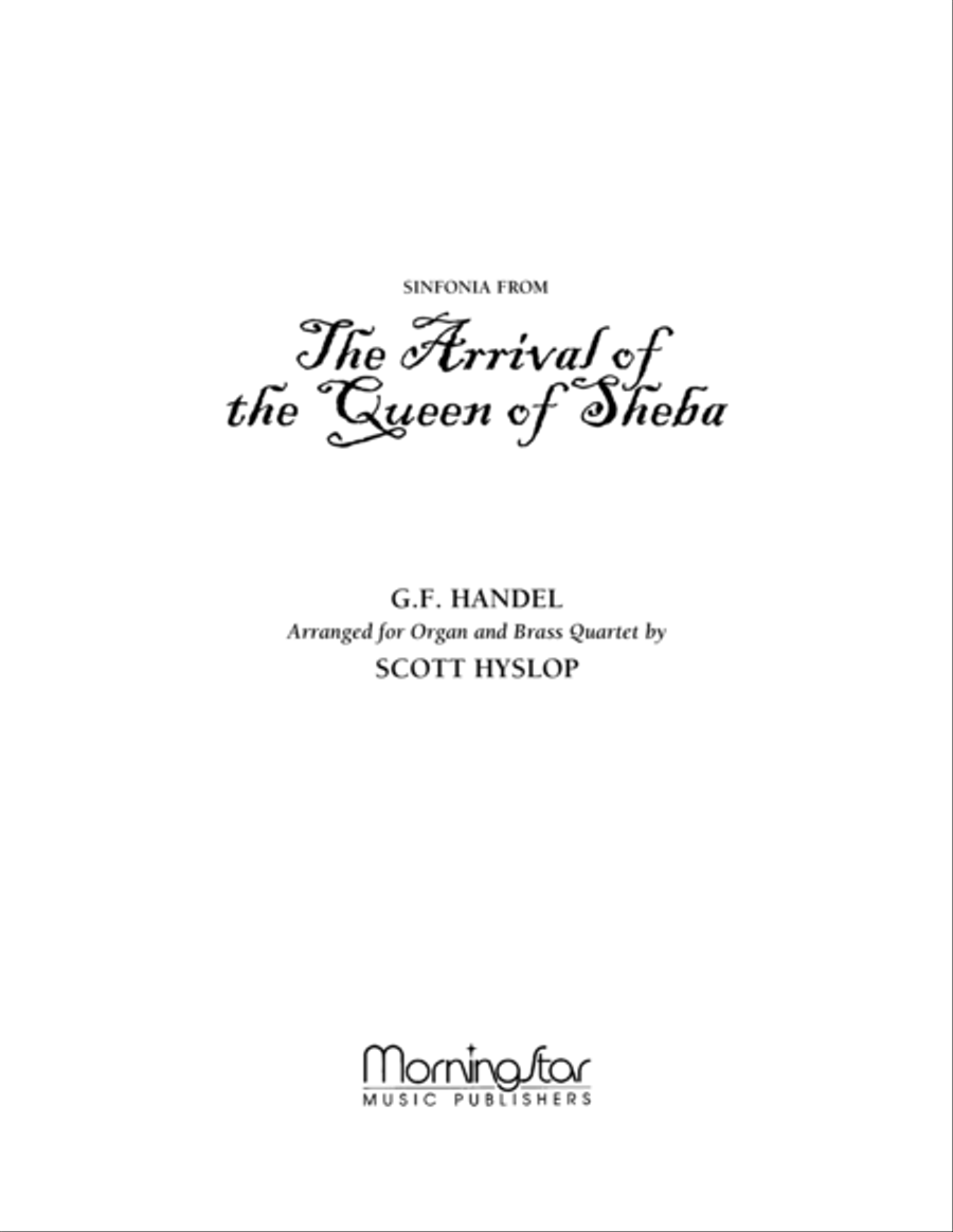 Sinfonia from The Arrival of the Queen of Sheba Organ scores gallery preview page 1