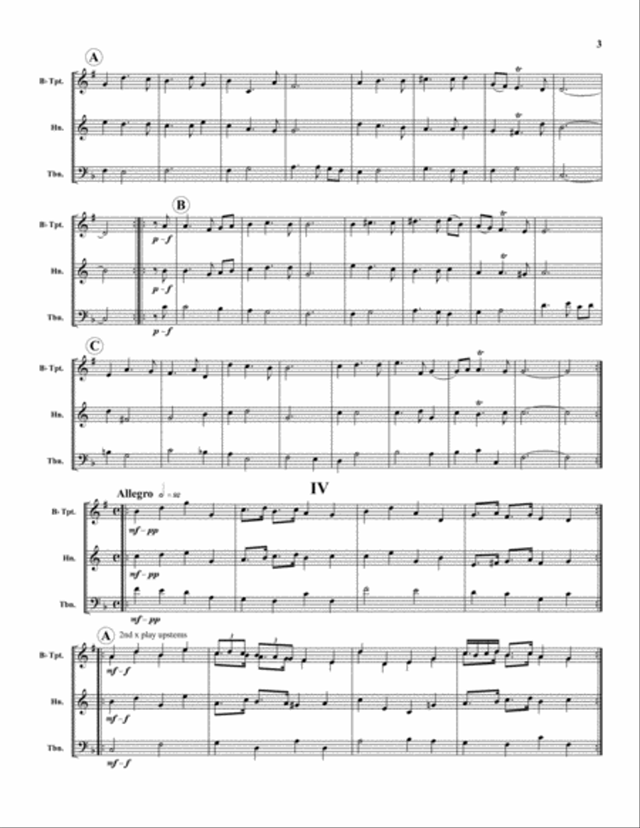 Trio Sonata Trio Sonata Brass Trio scores gallery preview page 3
