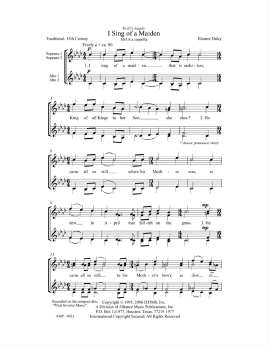 I Sing of a Maiden SSAA scores gallery preview page 3