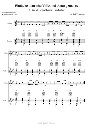 Railway Song" (Auf de schwäb'sche Eisebahne) for violin and guitar