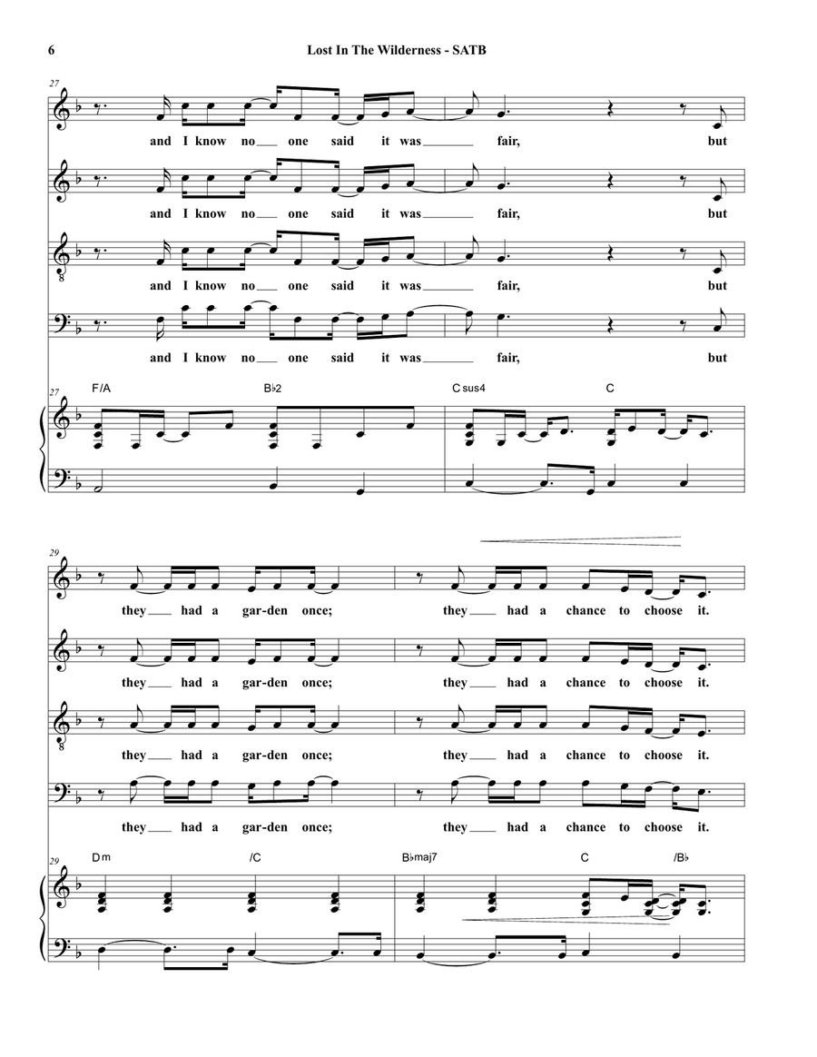 Lost In The Wilderness 4-Part scores gallery preview page 6