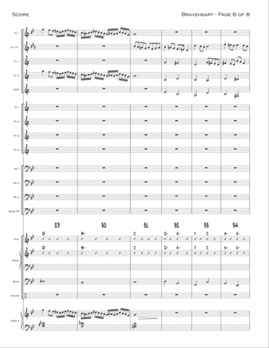 Braveheart - Main Title Jazz Ensemble scores gallery preview page 6