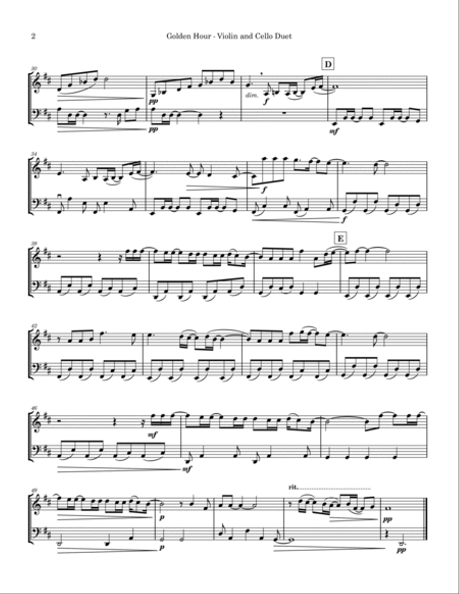 Golden Hour String Duet scores gallery preview page 2