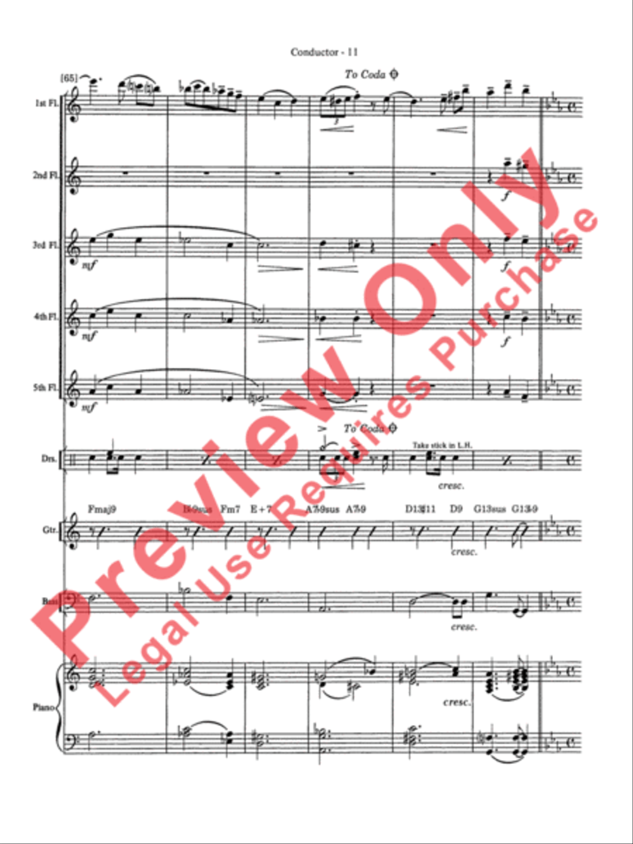 Over the Rainbow Flute Choir scores gallery preview page 12