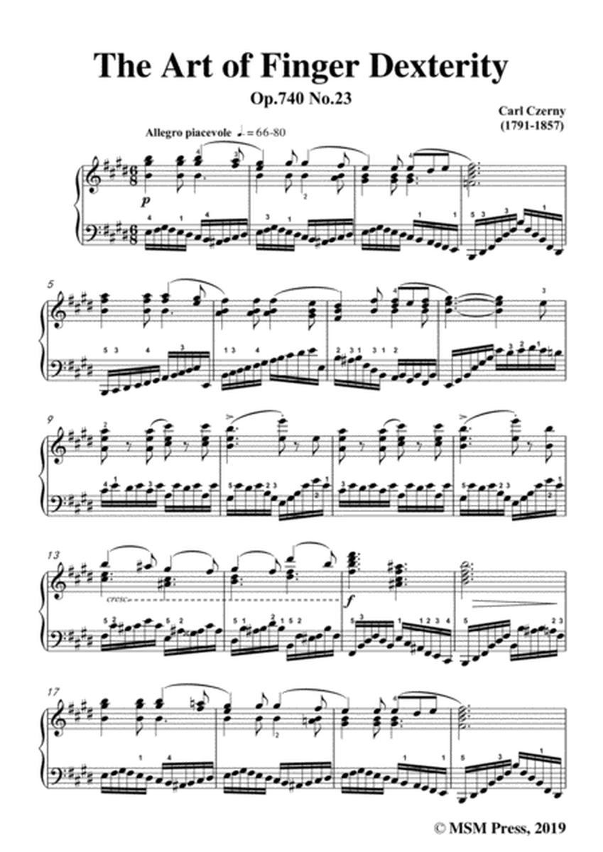 Czerny-The Art of Finger Dexterity,Op.740 No.23,for Piano image number null