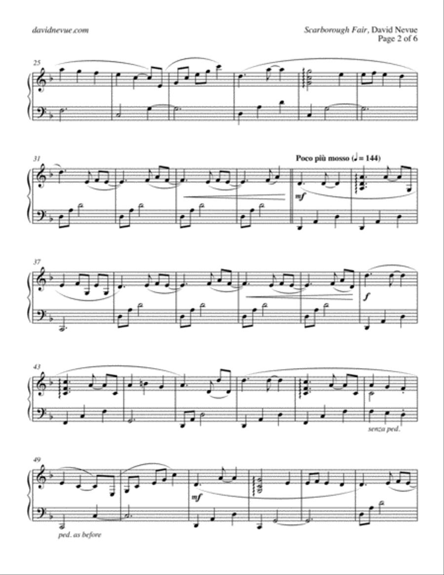 Scarborough Fair Piano Solo scores gallery preview page 2