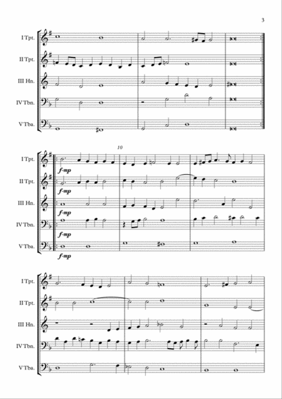 Spero PGA 23 (Anthony Holborne) Brass Quintet arr. Adrian Wagner Brass Quintet scores gallery preview page 3