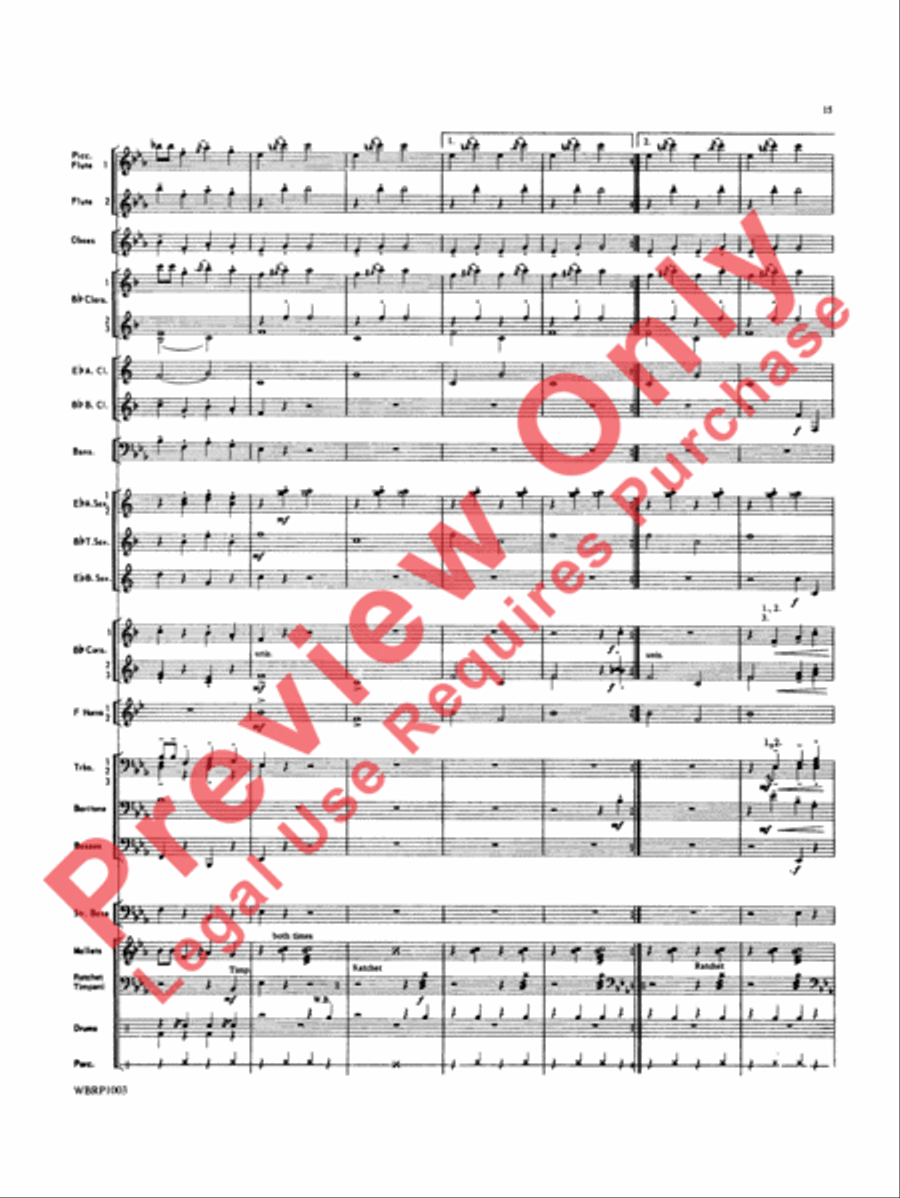 Looney Tunes Overture Concert Band scores gallery preview page 16