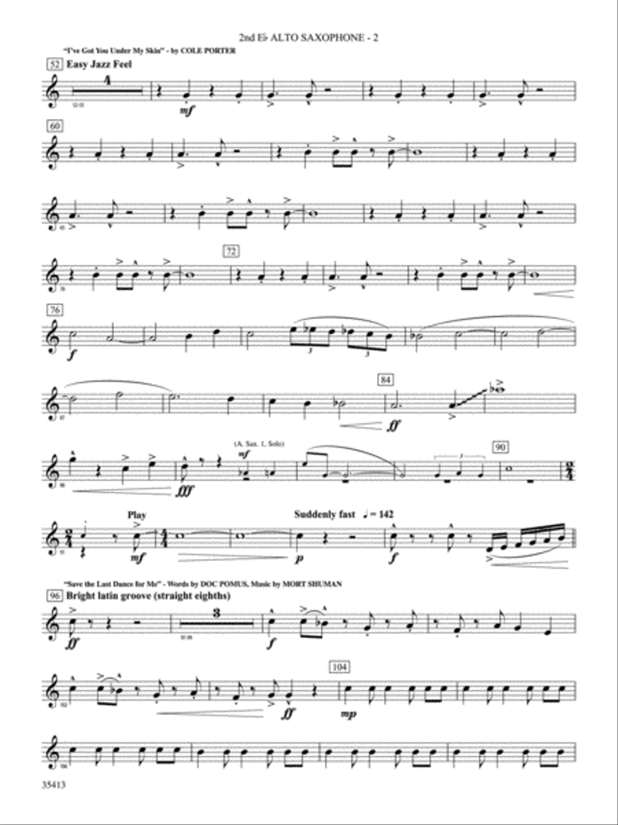 Crooner’s Serenade: 2nd E-flat Alto Saxophone Concert Band scores gallery preview page 2