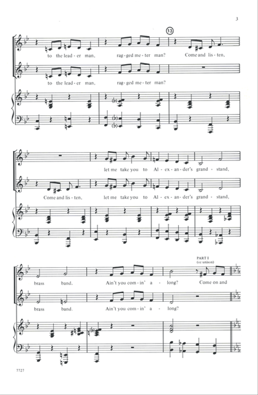 Alexander's Ragtime Band 2-Part scores gallery preview page 3