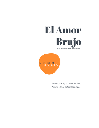 Book cover for El amor brujo for two flutes and piano