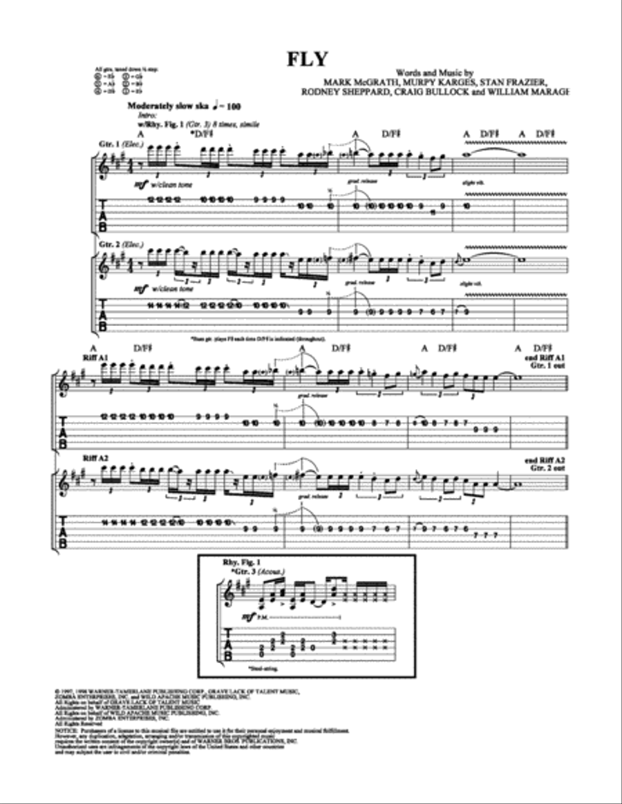 Fly Electric Guitar scores gallery preview page 1