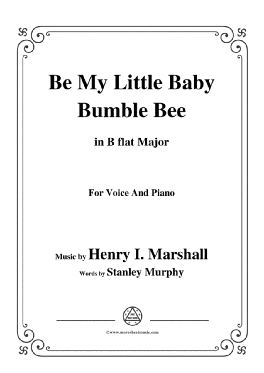 Henry I. Marshall-Be My Little Baby Bumble Bee,in B flat Major,for Voice&Pno Voice scores gallery preview page 1