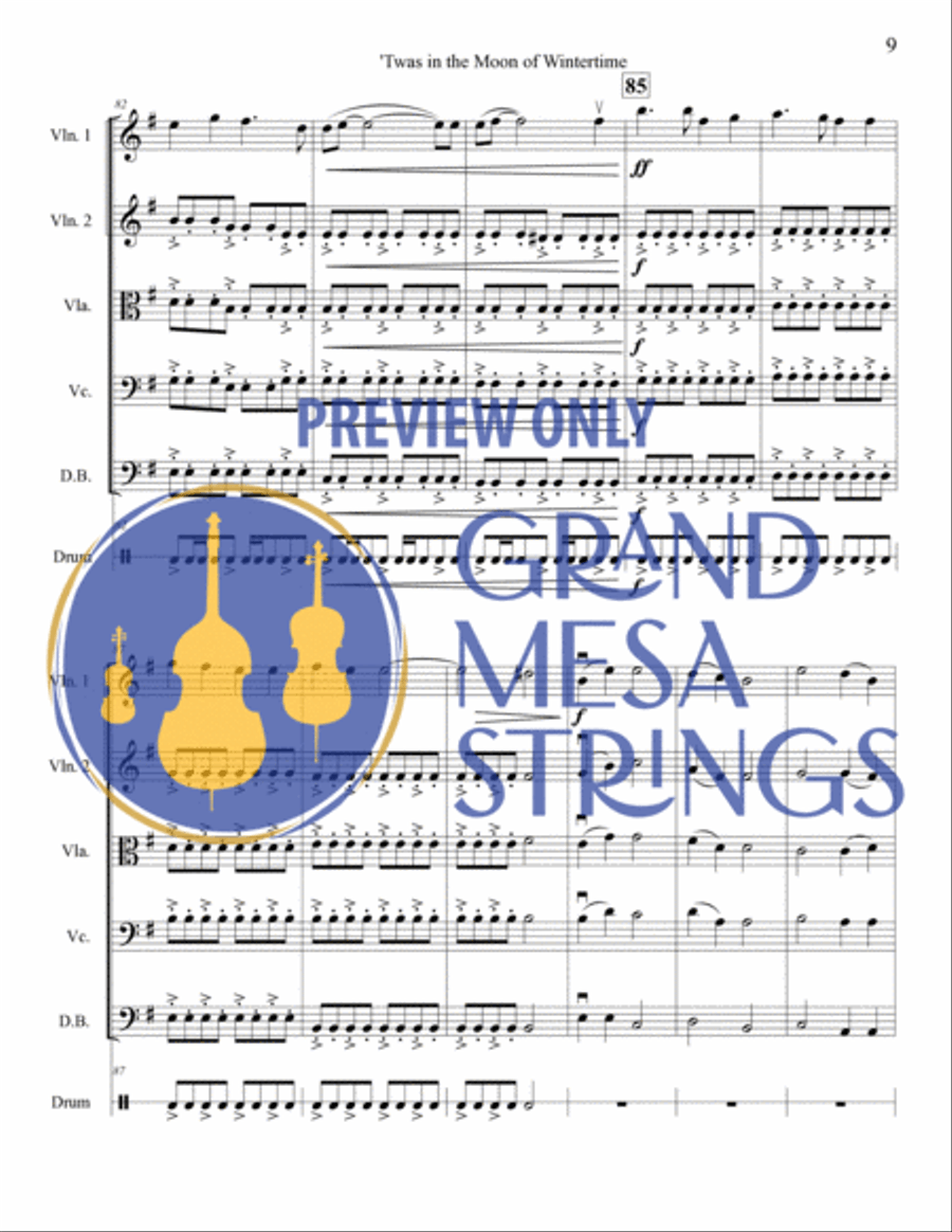 Twas in the Moon of Wintertime Twas in the Moon of Wintertime String Orchestra scores gallery preview page 10