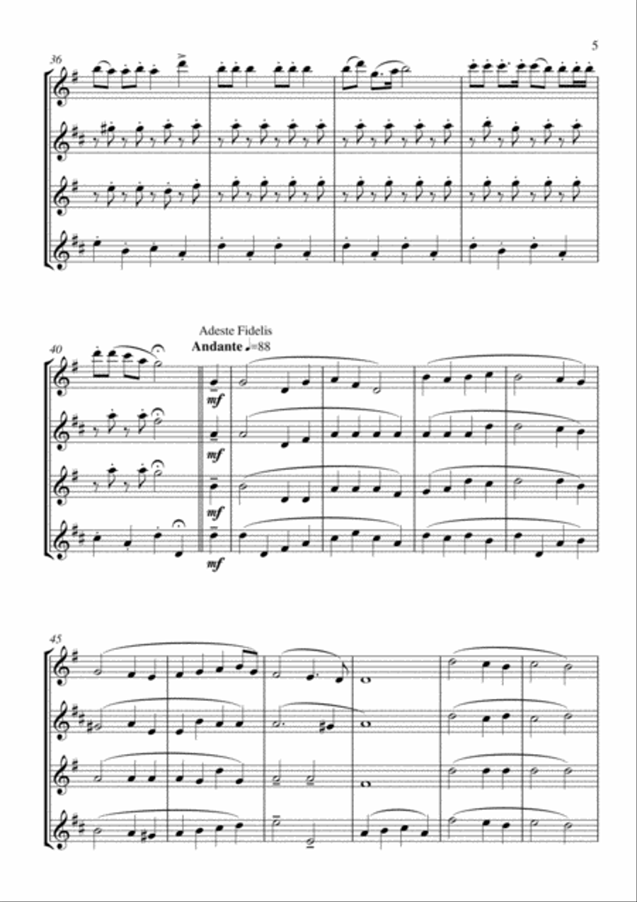Suite natalizia (raccolta di brani celebri di Natale) Woodwind Quartet scores gallery preview page 6