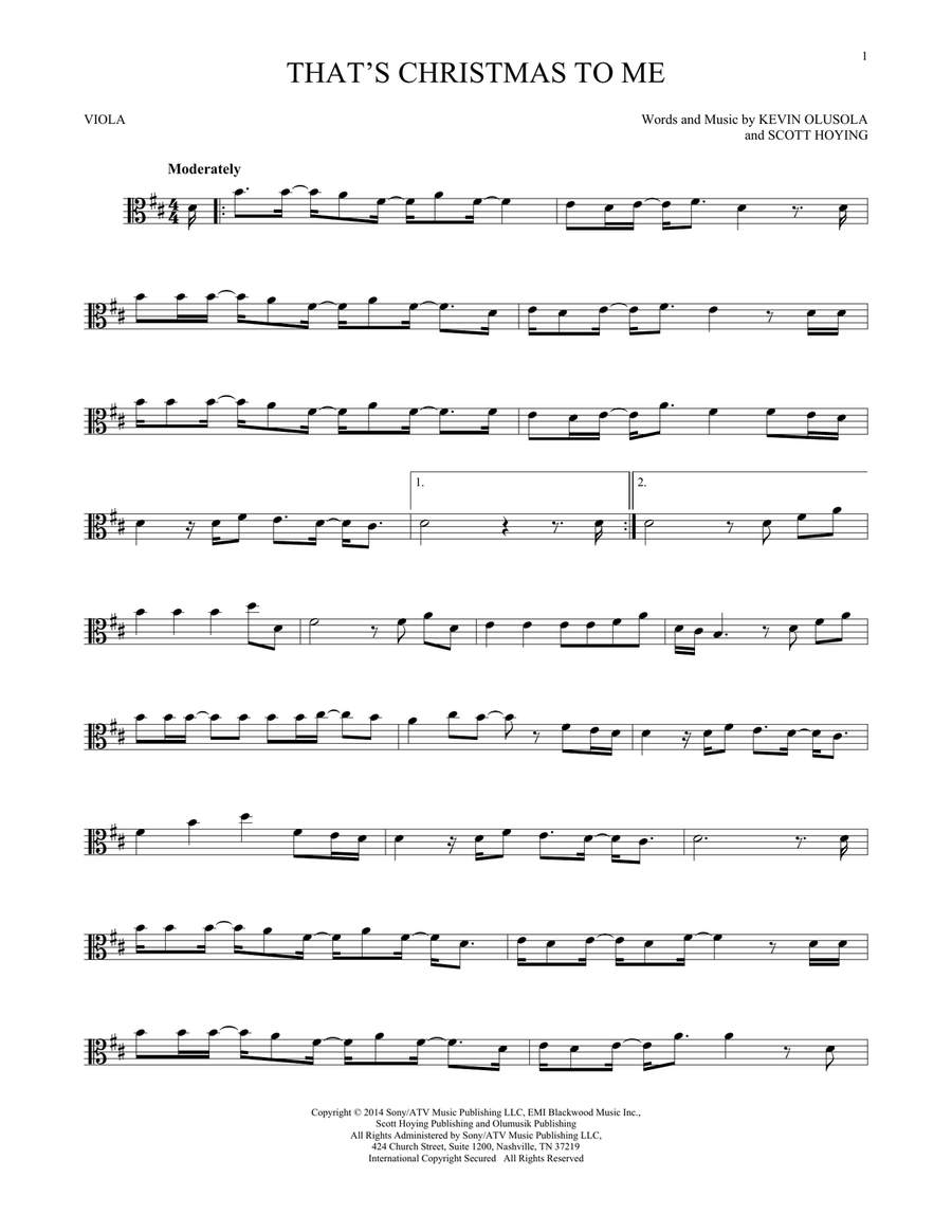 That's Christmas To Me That's Christmas To Me Viola Solo scores gallery preview page 1
