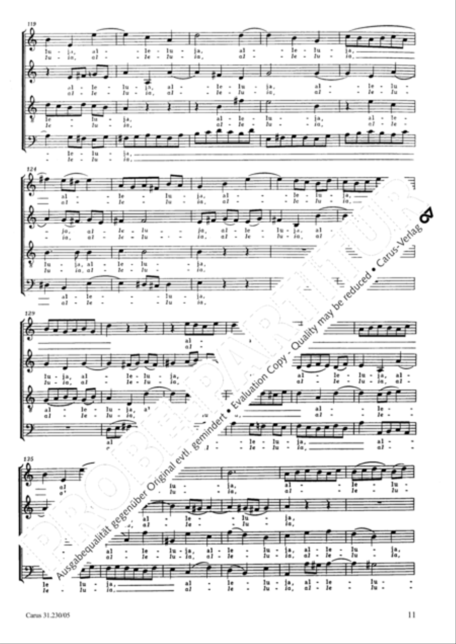 Praise ye the Lord, all ye nations (Lobet den Herrn, alle Heiden) 4-Part scores gallery preview page 12