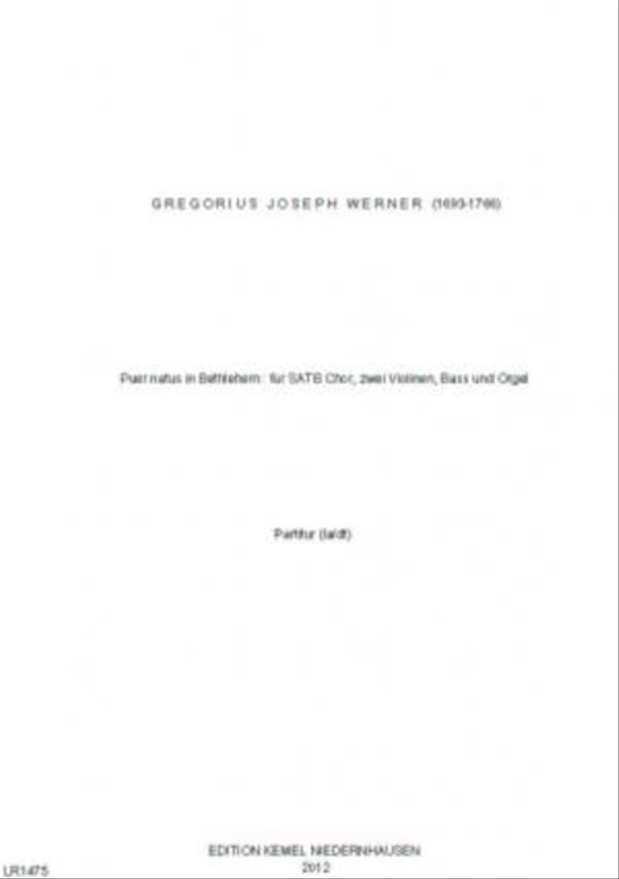 Puer natus in Bethlehem 4-Part scores gallery preview page 1